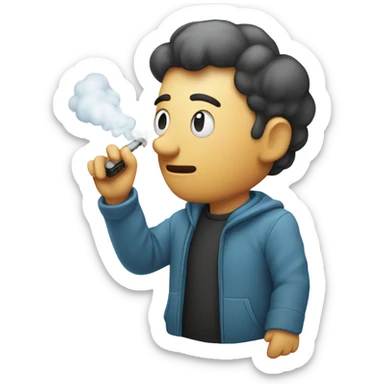 a person vaping sticker