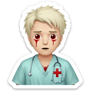 The guy needs to look completely crazy sticker