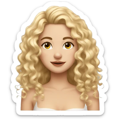 make a girl with medium length curly hair brunette kinda blonde sleeping but long lashes  sticker