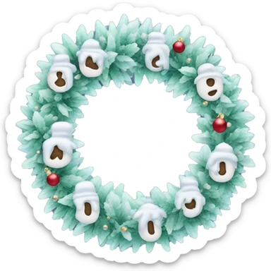 Frosted Christmas wreath sticker
