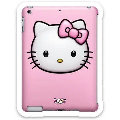 je veux un iPad rose cute avec une coque hello kitty sticker
