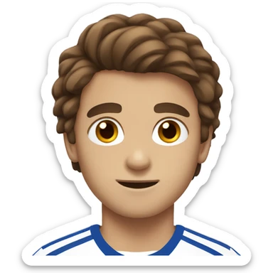 soccer boy brown hair brown eyes score  sticker