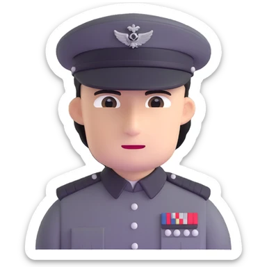 Star Wars Imperial officer with kepi cap and no epaulets, olive-gray uniform sticker