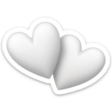two white hearts sticker