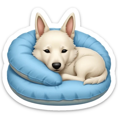 White Belgian shepherd dog sleeping On a pillow sticker