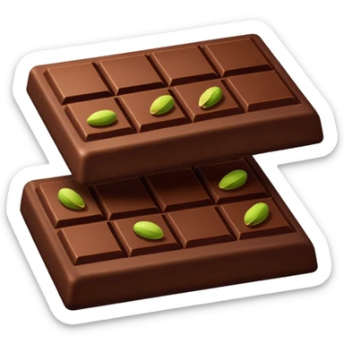 chocolate bar with pistachio filling sticker