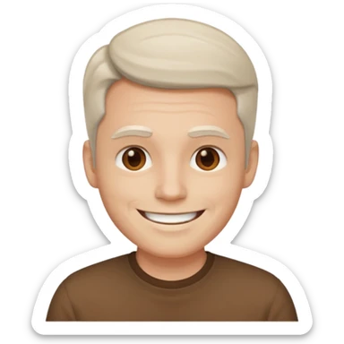 man white skin, wear brown shirt sticker