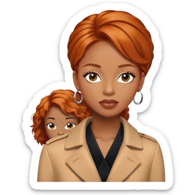 black woman with ginger hair in prada fashion sticker