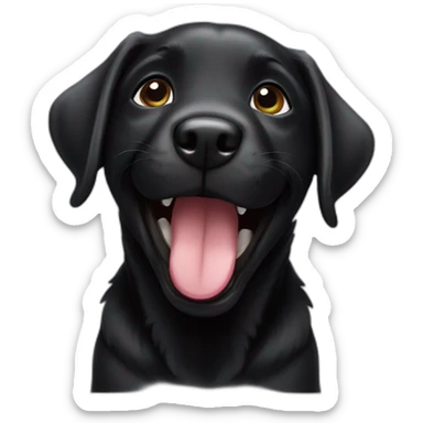 a black labrador puppy laughs sticker