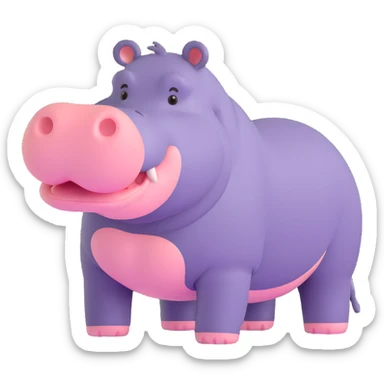 Hippo sticker