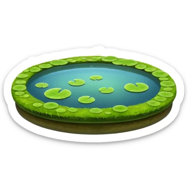 A pond is a small, still body of water—usually smaller than a lake—often shallow enough for sunlight to reach the bottom in most areas. It can be natural, formed by springs or rainfall collecting in a low area, or man-made, like a farm or garden pond. sticker
