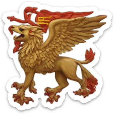 Griffin flag with Hindu swastika nice sticker
