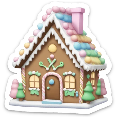 Pastel gingerbread house sticker