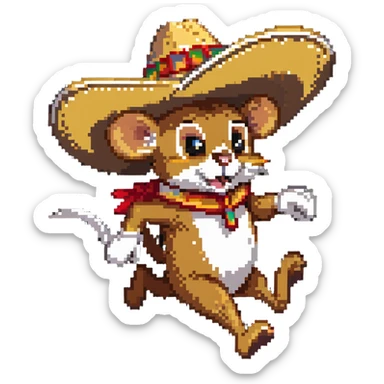 Speedy Gonzales mouse in sombrero running fast sticker
