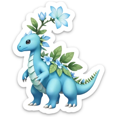 Meganium-Amaura-fakemon (full body) sticker