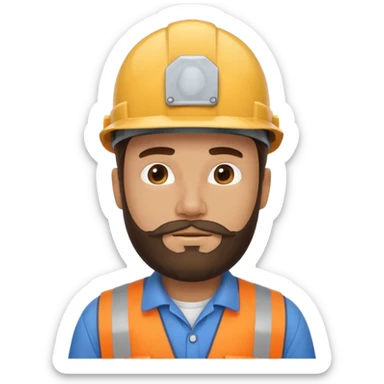 factory worker man with beard sticker