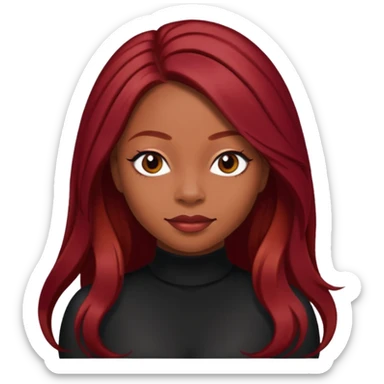 LaTavia Robeson with long dark red hair sticker