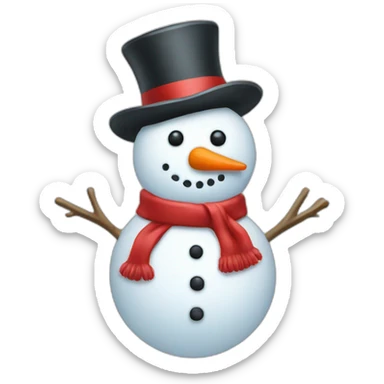 full body christmas hat snowman sticker