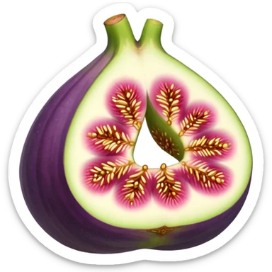 Please create a emoji of a single half of a fig with the internal seeds make it cute sticker