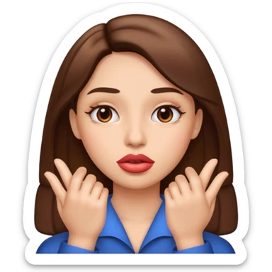 I want an emoji with big lips and hands with an judging vibe sticker