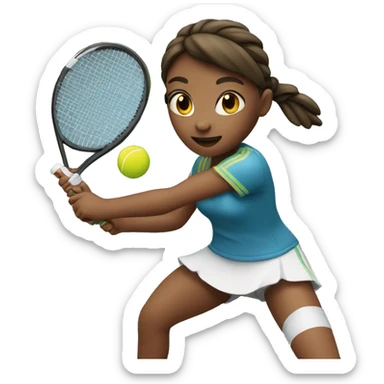 A girl playing tennis  sticker