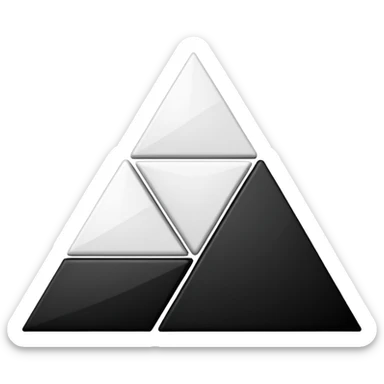 2D triangle with squares stacking up inside to demonstrate a social herarchy (all black and white) sticker