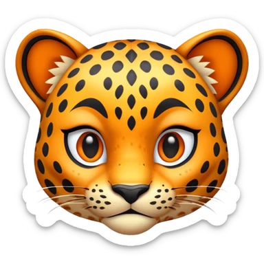exotic leopard character, spotted fur, cute fierce face, 3D cartoon, mobile game icon style, clean background, no text, no watermark
 sticker