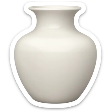 vaso inteiro branco mais baixo sem flores e desenhos sticker