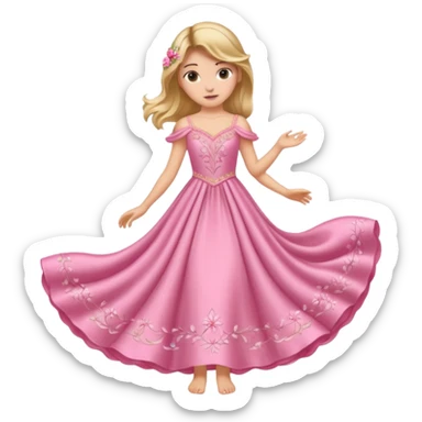 Gown in pink for kids sticker