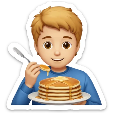 Pancakes eating human sticker