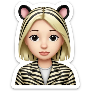 zebra Patterned Clothes  sticker