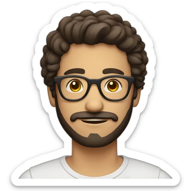 mediterranean guy hipster with glasses sticker