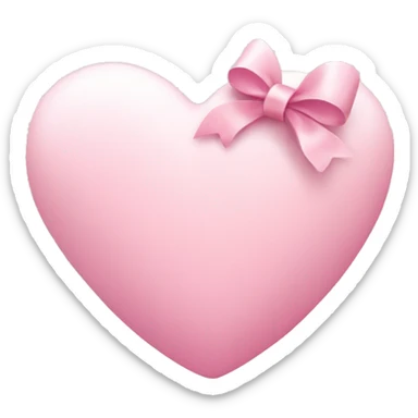 light pink heart with light pink bow sticker
