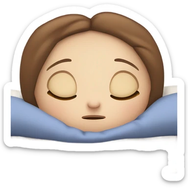 White girl with frekles Brown straight hair sleeping peacfully on a pillow  sticker