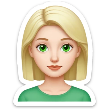 White F with green background sticker