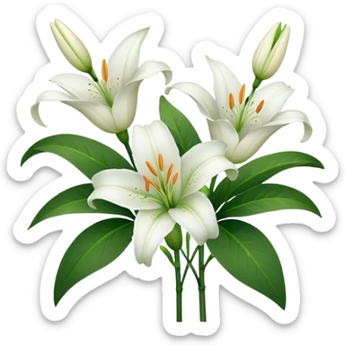 White lilies  sticker