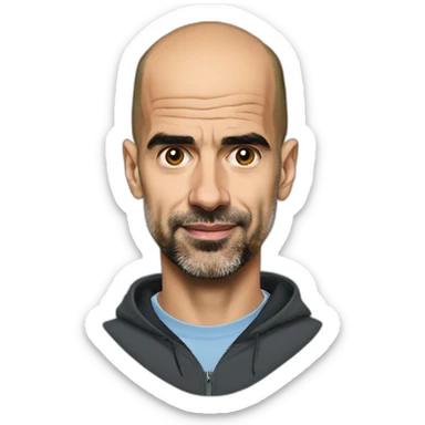 pep guardiola with extra head shine sticker