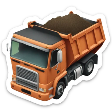 A dump truck that is hauling butt sticker