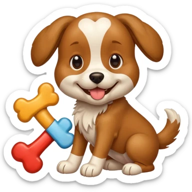 Dog wit bone sticker