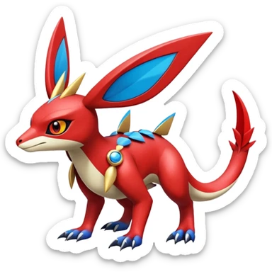  Cute Shiny Exotic Colorful Guilmon-Latias-Koraidon-Umbreon-Fakémon-hybrid-creature (full body)  sticker