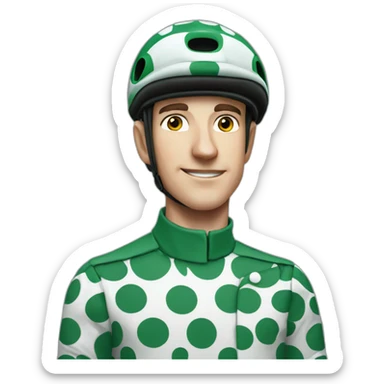 paul townend jockey dark green polka dot sticker