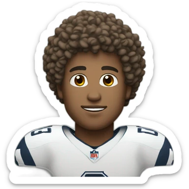 White Quarterback with curly hair and wearing number 25 sticker