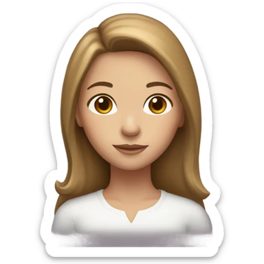 a girl with lightbrown hair up to her shoulders with brown eyes sticker