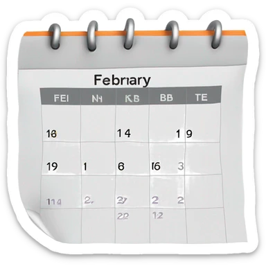 February 14th Calendar  sticker