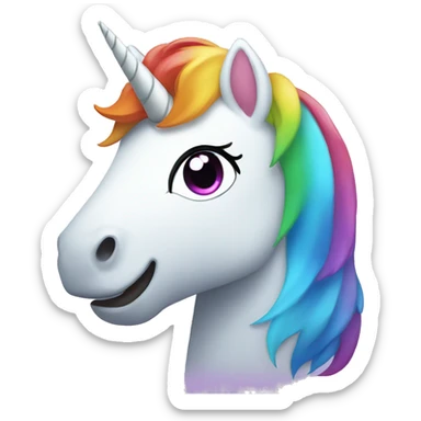 rainbow unicorn smiling sticker