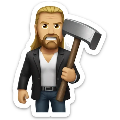 Triple H with a hammer sticker