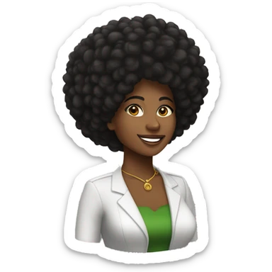 Mulher preta cabelo afro tocando bandolim escrito atrás clube do choro de Brasília. sticker