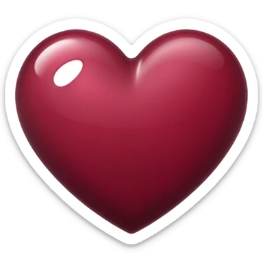 A heart emoji with burgundy color  sticker