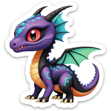 Meloetta-Salandit-Spyro-Toothless-Stitch-Pokémon-Fakémon-creature-hybrid sticker