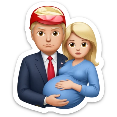 trump pregnant with jd vance baby  sticker